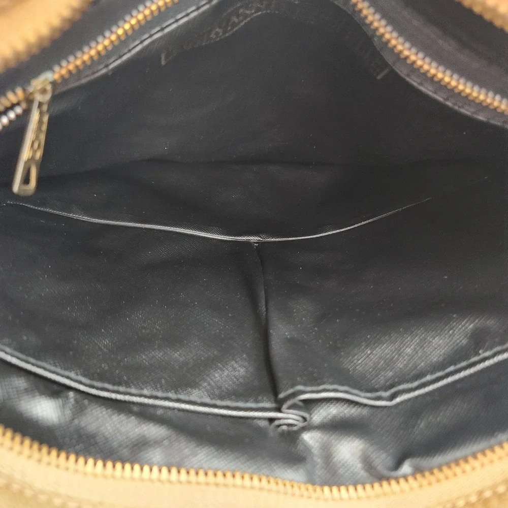 MaryAnn Rosenfeld Leather Tote Bag‎ Tan Brown Zip Top Shoulder Handbag